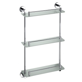 104202132 OMEGA Полочка стеклянная тройная, хром BEMETA