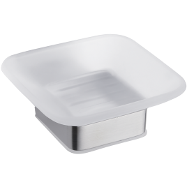 180008025 NIA Мыльница стеклянная сталь шлифованная BEMETA