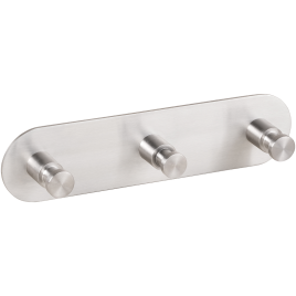 132206045 HOTEL Планка с 3-мя крючками сталь шлифованная BEMETA