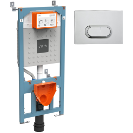 700-1873 Комплект инсталляции Vitra V12 с кнопкой смыва 740-0580 Хром