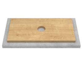 SPL80T Столешница 80см пластик HPL 38 Туя (1 вырез)