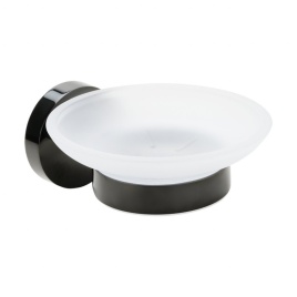 159108042 HEMATIT Мыльница стеклянная антрацит глянец BEMETA