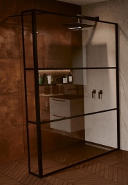 GRID GB402 900 душевая перегородка, черный RIHO