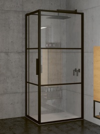 GRID GB203 1100 x 1000 x 2000 душевое ограждение, черный RIHO