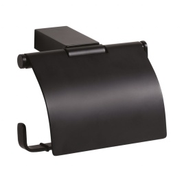 135012010 NERO Держатель для туалетной бумаги с крышкой черный BEMETA