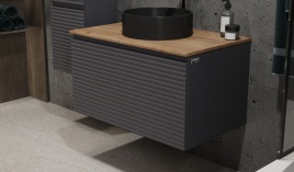 *Coss.01.80/P/A-DZ/JR Тумба Cossety 80 подвесная Антрацит/Дуб Крафт золотой антрацит JORNO