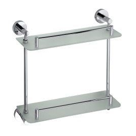 104202122 OMEGA Полочка стеклянная двойная, хром BEMETA