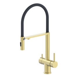 OL-458009-BG Кухонный смеситель с гибким изливом матовое золото OLIVEEKA