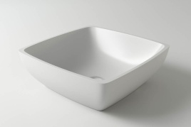 1.02.007.11.1 JUPITER Раковина 43x43 Soft Rock Белый матовый HOLBI