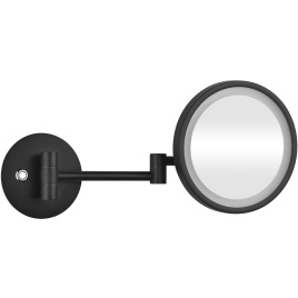 112101140 DARK Косметическое зеркало d.200 мм с подсветкой LED (сенсорное) черный BEMETA