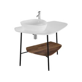 62571 Plural Столешница-консоль  100 см под раковину цвет матовый белый левая VITRA