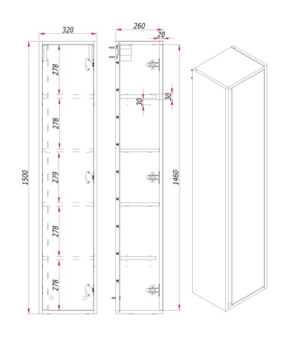 PPWM Пенал Парма белый матовый (универсальный L/R) фото 4