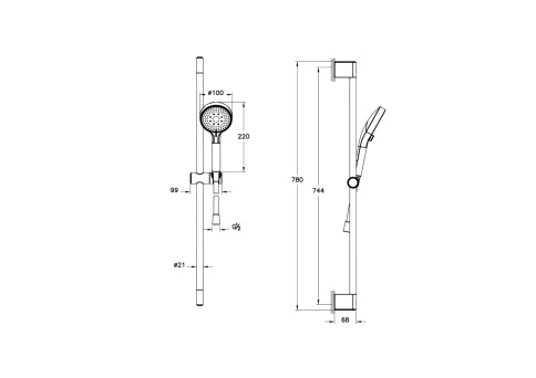 A4590836EXP BASE Round Душевой гарнитур черный матовый VITRA фото 4