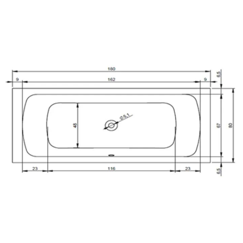 B155001005 TURIN Ванна 180x80 RIHO фото 2
