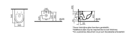 7748B003-0075 Sento Rim-ex подвесной безободковый унитаз без сиденья фото 3