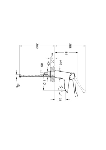 A42484EXP AquaMed Solid S Смеситель для раковины локтевой хром VITRA фото 2