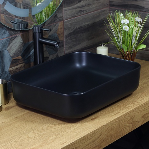 *MLN-320353MB Раковина MELANA 51 матовая черная черный матовый JORNO фото 2