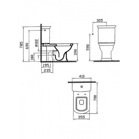 9722B003-7205 SERENADA Напольный унитаз с бачком и сиденьем микролифт (с функцией биде) фото 3