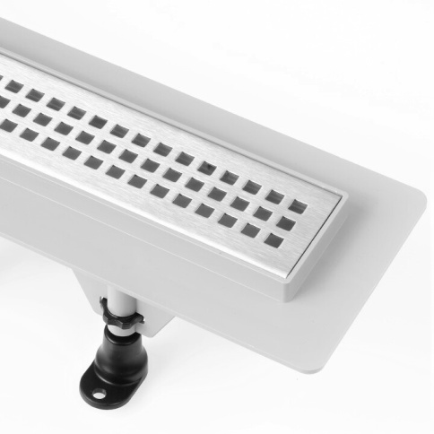 SZE1850 Пластиковый сливной канал с решеткой из нержавеющей стали 1, L = 855 мм, гидрозатвор фото 1