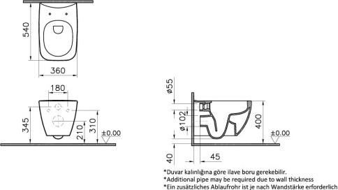 9855B003-7206 Комплект унитаза с инсталляцией Vitra Shift с сиденьем микролифт и клавишей смыва Хром глянцевый фото 3