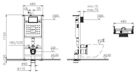 732-5810-01 V-Fix Core Инсталляция 12 см (с верхней планкой). Все крепежи в комплекте фото 2