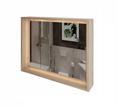 PZD80 Зеркало с полкой Парма 80 с подсветкой Дуб фото 1