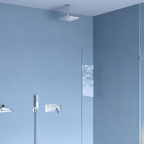 EX3760 Встраиваемый смеситель Euro X с душевой лейкой и головным душем, хром TESKA фото 3