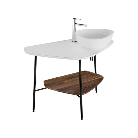 62581 Plural Столешница-консоль 100 см под раковину цвет матовый белый правая VITRA фото 1