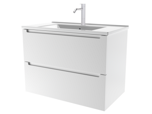 D80BM Тумба под раковину/столешницу Дион 80 Белый мат фото 1