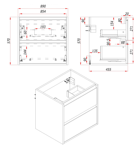 P90AT Тумба под раковину Парма 90 Аттик фото 3