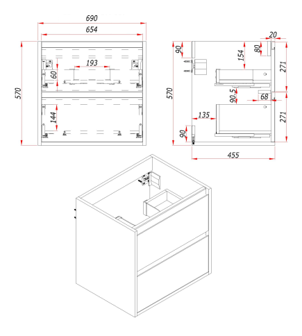 P70AT Тумба под раковину Парма 70 Аттик фото 3