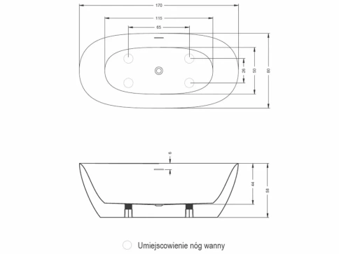 B092001005 ALPHA Ванна 170x80 RIHO фото 4