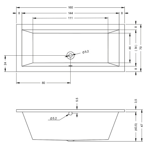 B013001005 LUSSO Ванна 160x70 RIHO фото 2