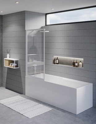 LUCID GD501 800 x 1500 BLACK шторка на ванну, черный RIHO фото 1