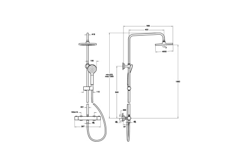 A47298EXP JOY Round Душевая стойка с термостатом с верхним и ручным душами хром VITRA фото 7