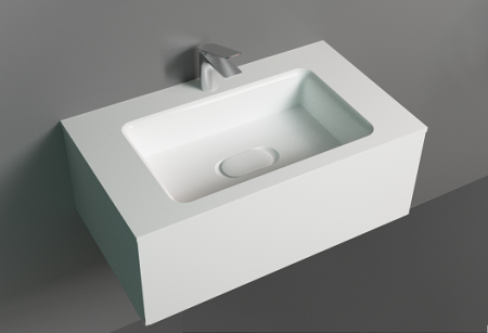 Mol.08.80/W Раковина Modul 80 литьевой мрамор белый JORNO фото 2