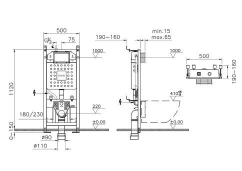 9856B003-7205 Комплект унитаза с инсталляцией Vitra Integra Round с сиденьем микролифт и клавишей смыва Хром глянцевый фото 4