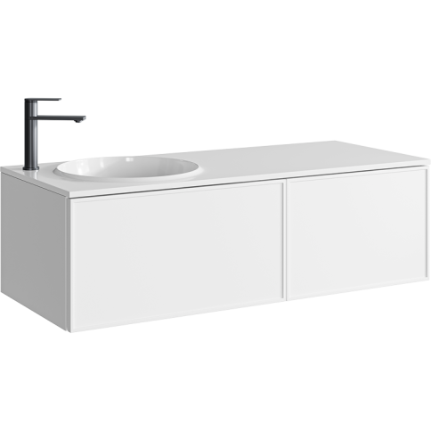 BOS0112WM Подвесная тумба с двумя ящиками 120 см Цвет Белый матовый AQWELLA фото 3