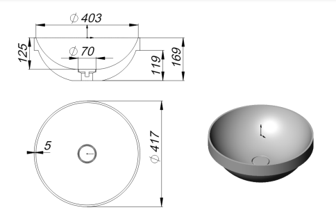 1.02.021.11.2 CAPELLA Раковина полувстроенная 41x41 Soft Rock Duo палитра RAL HOLBI фото 4