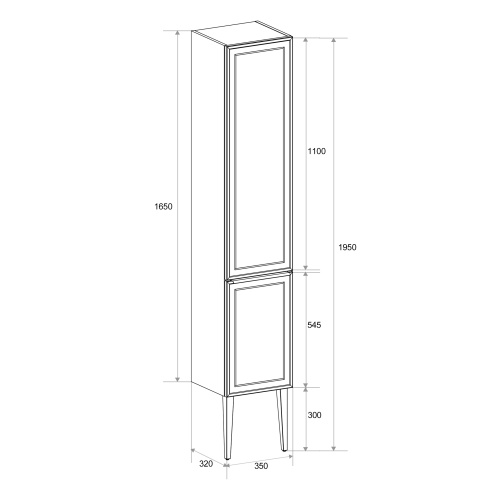 PSW Пенал Севилья Белый мат (правый R) фото 3