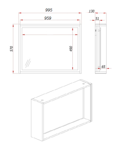 PZD100 Зеркало с полкой Парма 100 с подсветкой Дуб фото 3