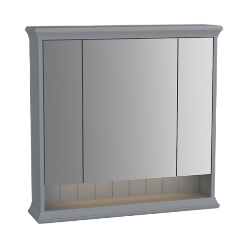 62232 Valarte Зеркало-шкаф 80 см с LED подсветкой цвет серый матовый VITRA фото 1