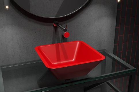 1.02.004.11.3 SATURN Раковина 42x42 Soft Rock Color палитра RAL HOLBI фото 2