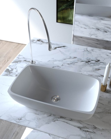 1.02.010.11.1 TITAN Раковина 59x36 Soft Rock Белый матовый HOLBI фото 2