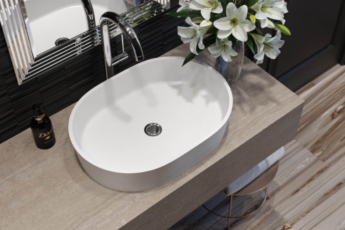 1.02.011.11.2 ARIEL Раковина 55x40 Soft Rock Duo палитра RAL HOLBI фото 2