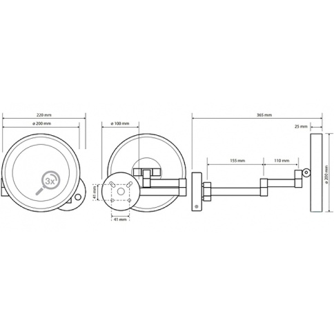 116101142 Косметическое зеркало d.200 мм с подсветкой LED (сенсорное) хром BEMETA фото 2
