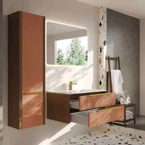 V80L Тумба под раковину/столешницу Валенсия 80 Бежево-розовый (RAL 3012) фото 4