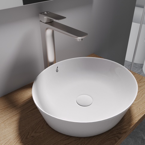 OL-239003-BN D-LINE Смеситель для раковины высокий брашированный никель OLIVEEKA фото 2