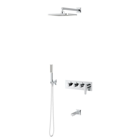 EX3660 Встраиваемый смеситель Euro X с изливом, душевой лейкой и головным душем, хром TESKA фото 1