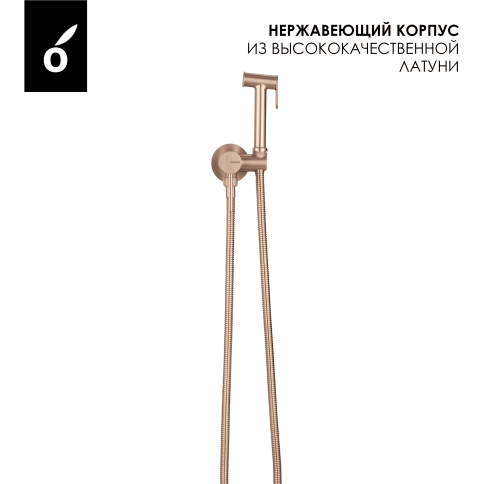 OL-829902-BRG Y-LINE Гигиенический душ со смесителем матовая медь OLIVEEKA фото 5